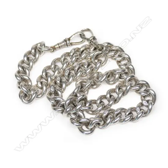 A c1900 silver curb link neck chain,