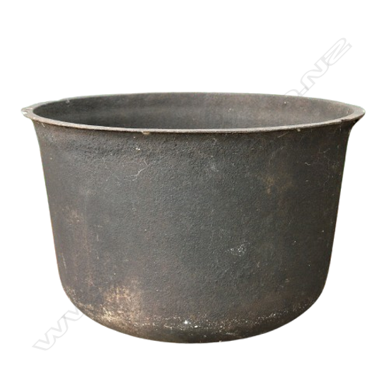 A large 19thC cast iron whale pot,