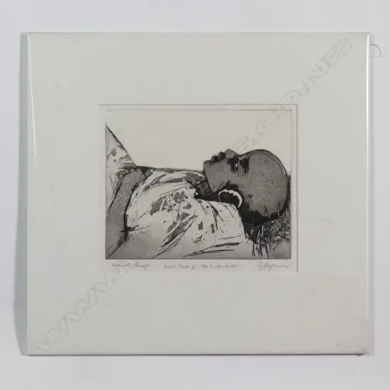 Roy Dalgarno 'Indian suite VI - The sick child' artist proof etching