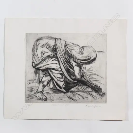 Roy Dalgarno 'India suite XVI' (Gathering Jute) artist proof etching