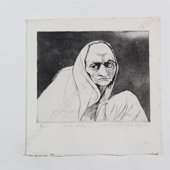 Roy Dalgarno 'Indian suite XV - Mother India' etching