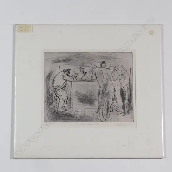 Roy Dalgarno 'Paris Bistro Bar' etching