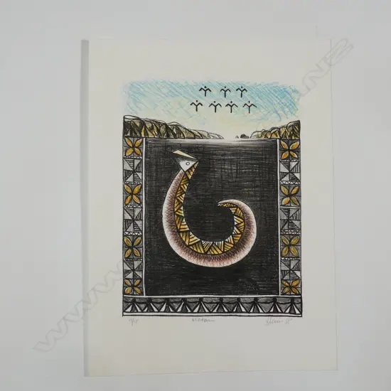 Fatu Feu'u (b. 1946) Matau' lithograph