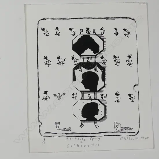 Gavin Chilcott (b. 1950) 'Berkeley Sprig & Silhouettes' lithograph