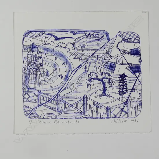 Gavin Chilcott (b. 1950) 'China Reconstructs' lithograph