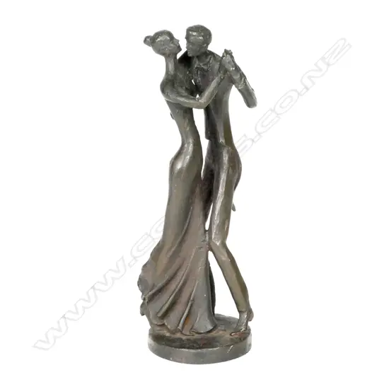 A stylish bronze sculpture of a dancing couple