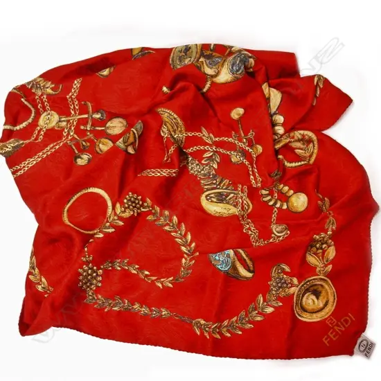 A vintage Fendi Italian silk scarf