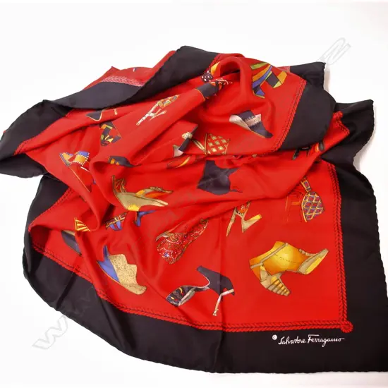 A vintage Salvatore Ferragamo silk scarf