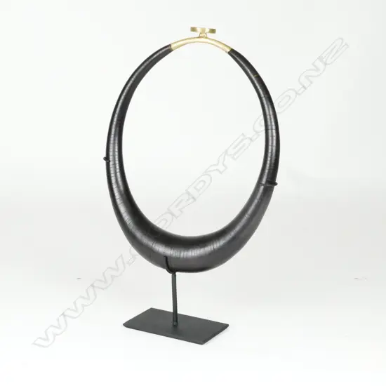 A Nias Island coconut and brass 'Kalabubu' necklace