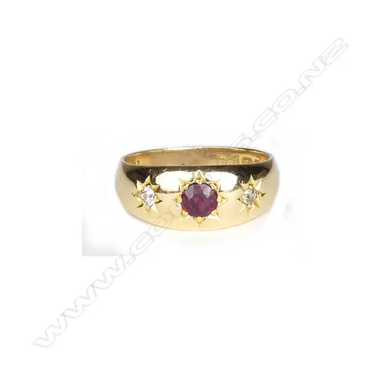 An 18ct gold Edwardian ruby and diamond ring
