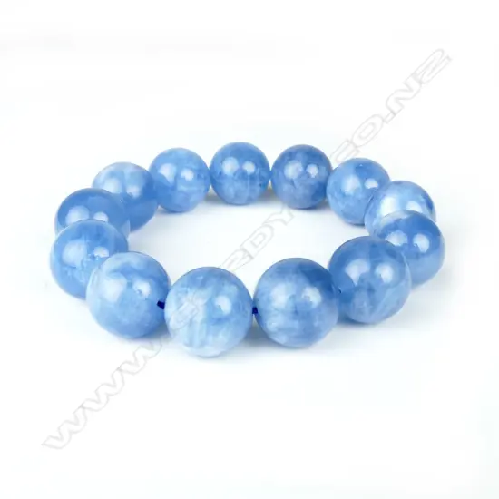 An aquamarine large bead bracelet