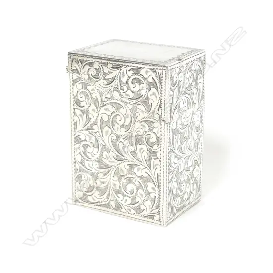 A small fine quality Edwardian silver card box