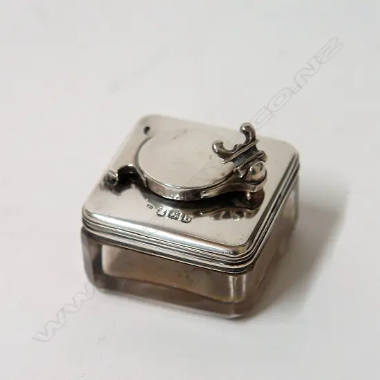 A George III silver topped travelling inkwell