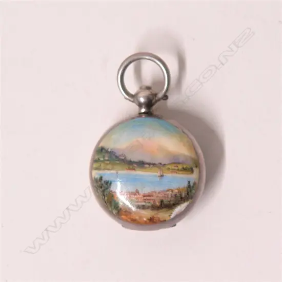 A rare Victorian silver and N.Z themed picture enamelled sovereign case