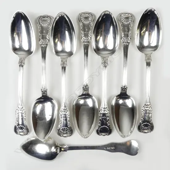 Eight George IV Scottish silver tablespoons