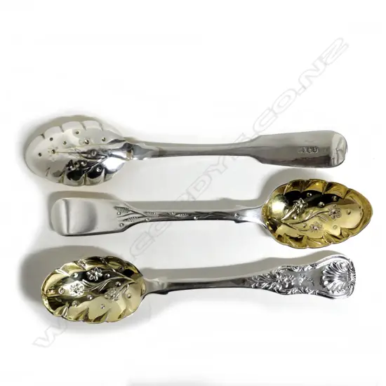 Three silver teaspoons