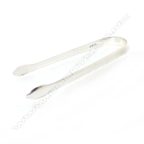 A pair of Georgian Old English silver sugar tongs