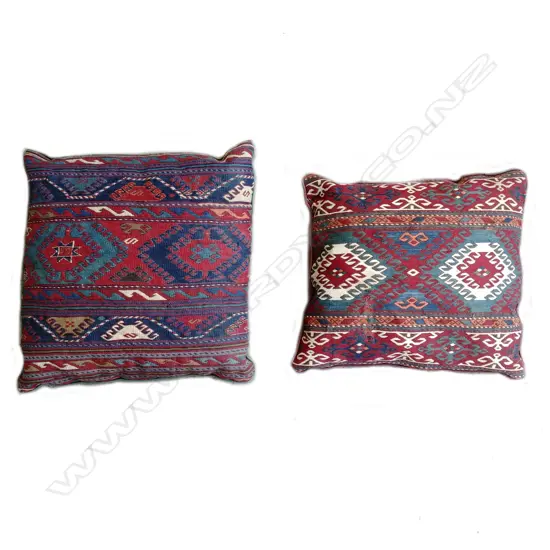 Two old fine kilim faced cushions