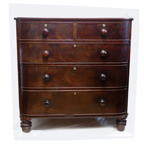A Victorian mahogany five-drawer chest