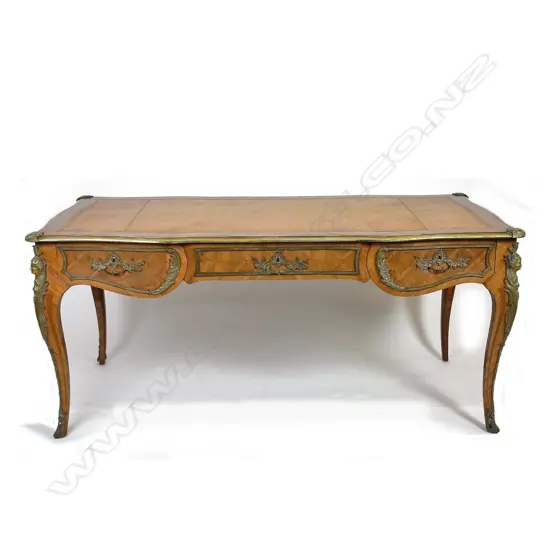 A quality 19thC French Kingwood and ormolu bureau plat