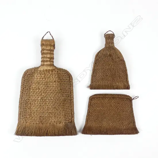 Three Chinese coir brushes