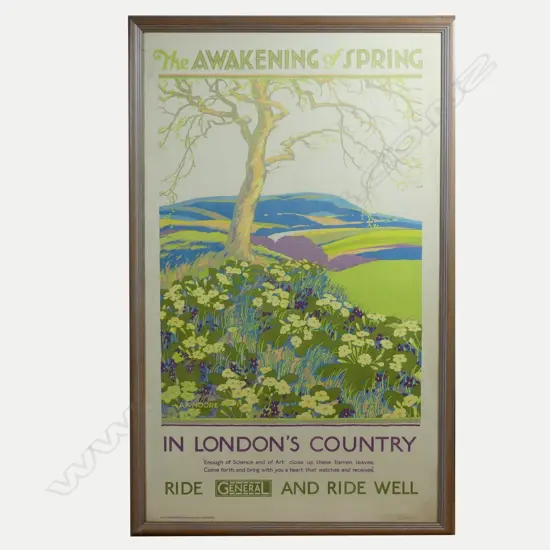 A vintage railway poster 'The Awakening of Spring in London's Country'