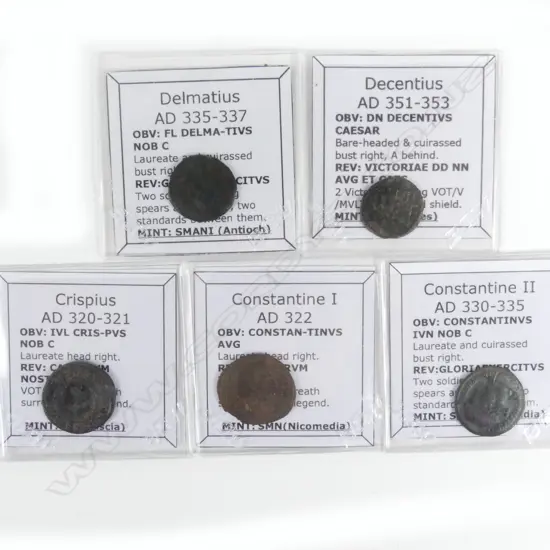 Five late Roman Constantinian dynasty coins
