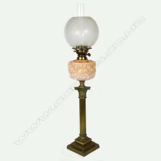 A Victorian kerosene banquet lamp