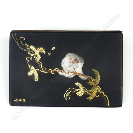 An early 20thC Japanese Komai damascene cigarette case