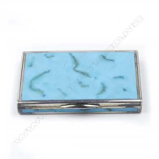 A German silver and enamel card case