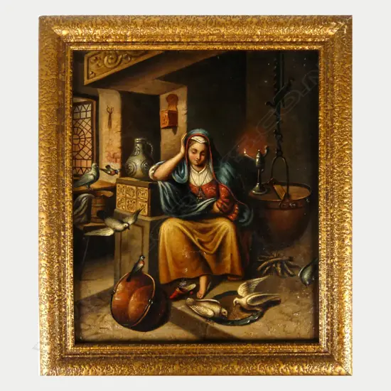 A small Dutch 18thC oil on canvas