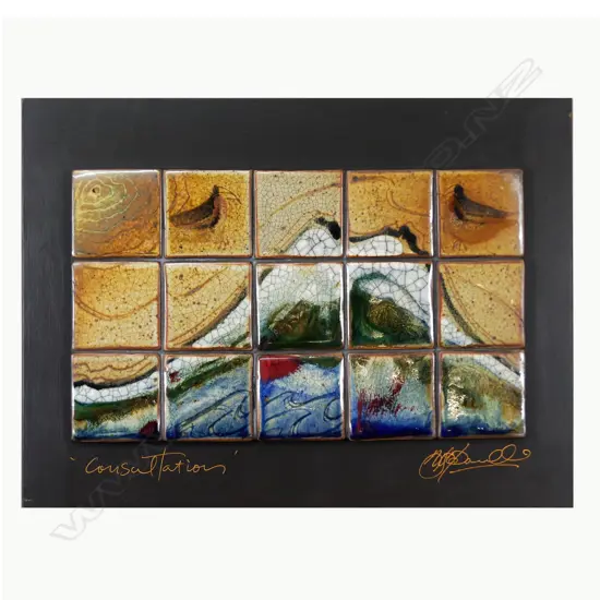 Mike O'Donnell pictorial glazed 15-tile artwork