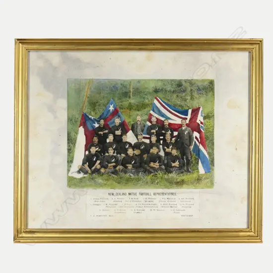 1888 New Zealand Native Football Representatives hand coloured reproduction image
