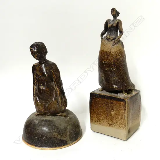 Two Greig Barnett studio pottery figures