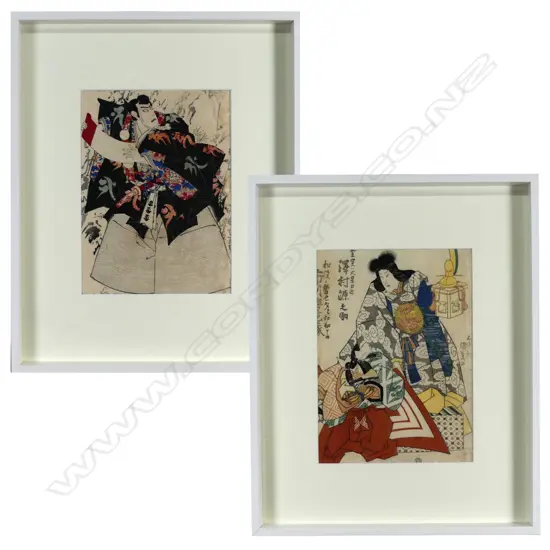 A pair of Japanese ukiyo-e woodblock prints