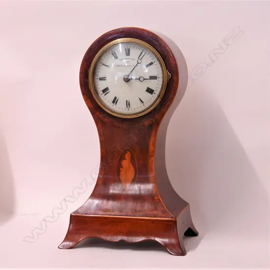 A good quality uncommon Eureka Edwardian Sheraton Revival balloon clock