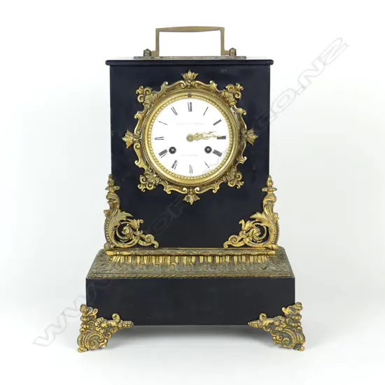 A 19thC French slate and ormolu mantel clock