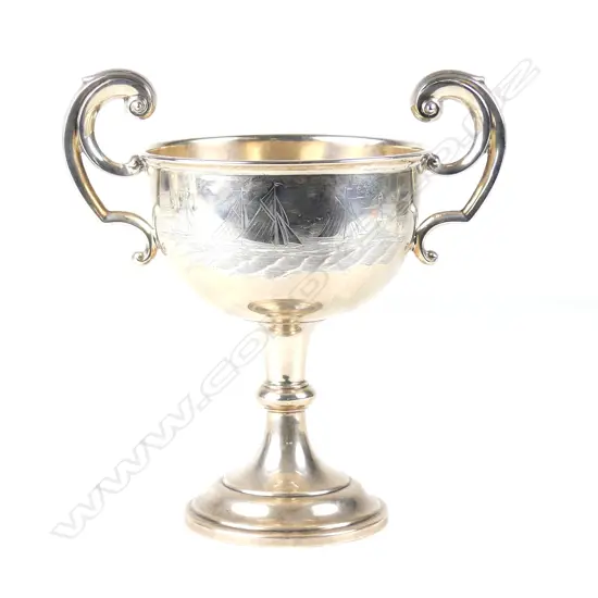 A late Edwardian silver trophy cup