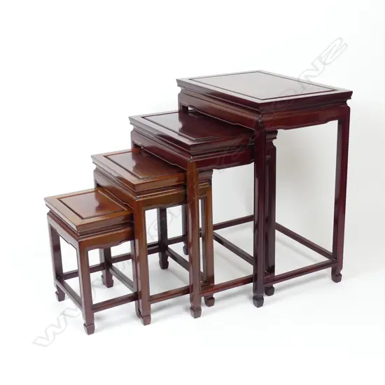 A Chinese vintage nest of four tables