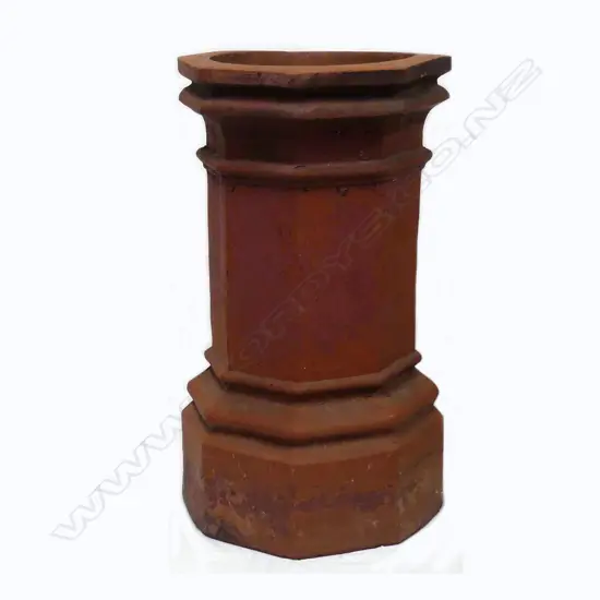 An old English red clay chimney pot