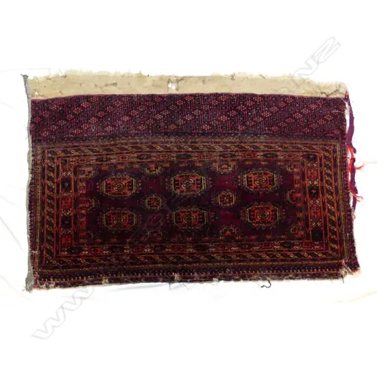 An old finely knotted antique Turkoman bag face