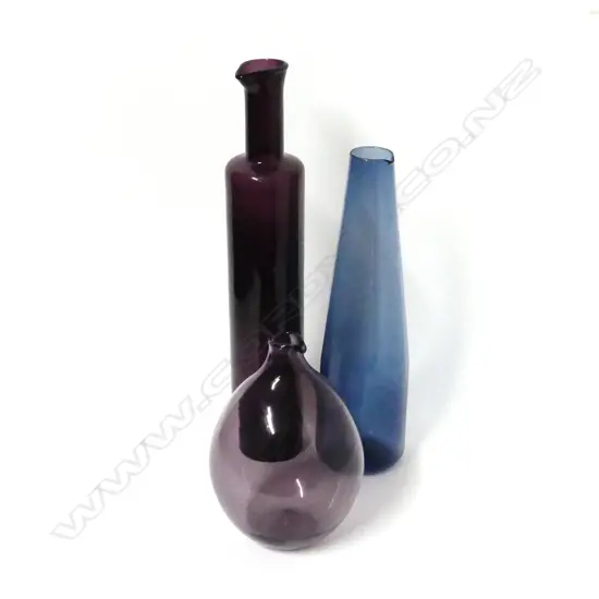 Three Finnish glass carafes by Timo Sarpaneva