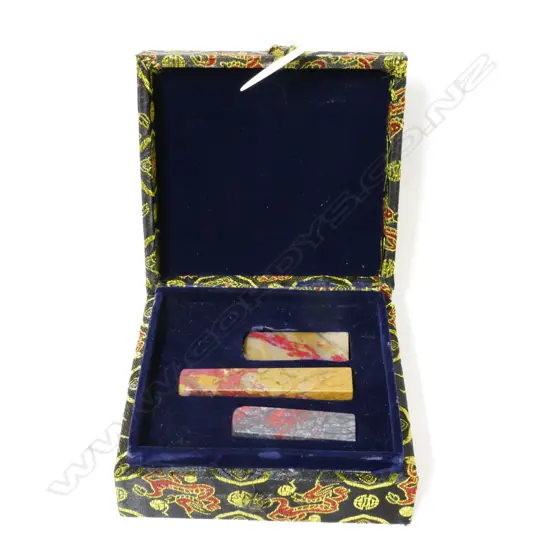 Three various 'chicken blood' jade seals