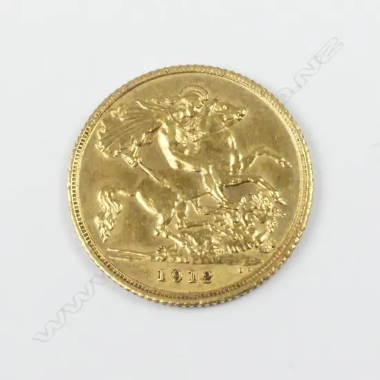 A 1912 gold half-sovereign