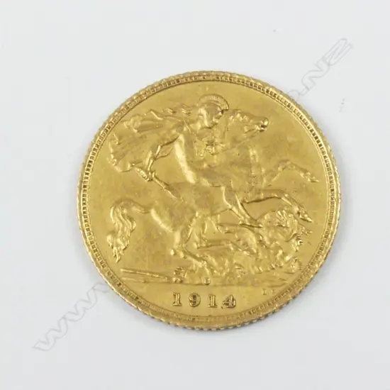 A 1914 gold half-sovereign