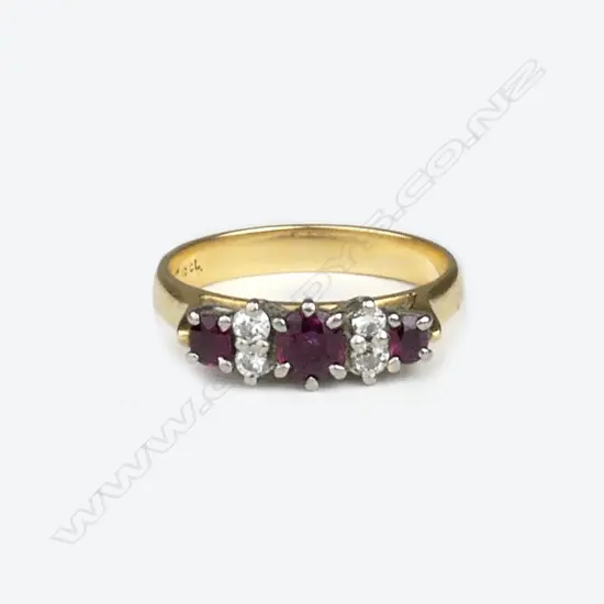 An 18ct. gold ruby and diamond ring