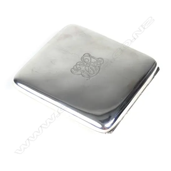 A silver case for small cigars or cigarettes