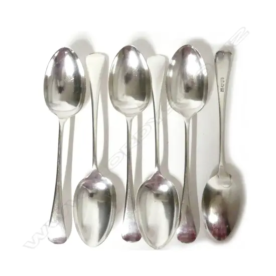 Six silver tablespoons