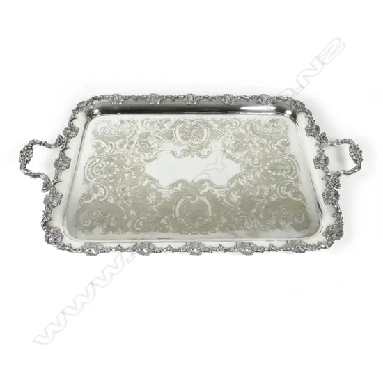 A silver plate banquet tray