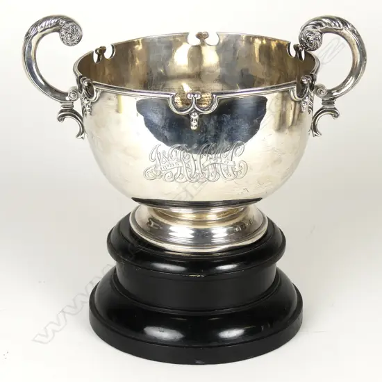 An Edwardian Irish silver trophy rose bowl